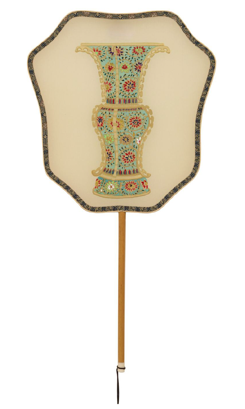 Vase On a Silk Fan Series, 23 × 18 cm, 2023